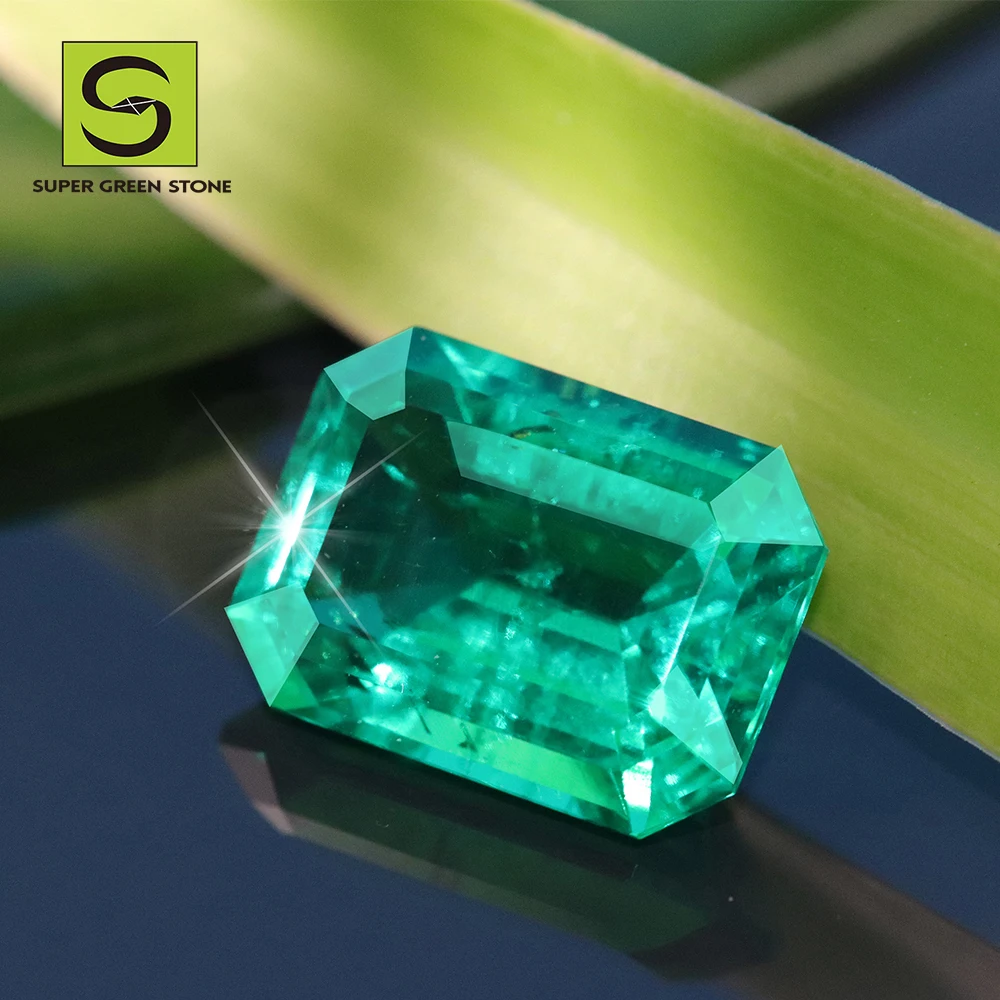 SuperGS SGSLGE02 Synthetic Loose Blue Emerald Alexandrite Ruby Colorful Created Loose Lab Grown Emerald Gemstone