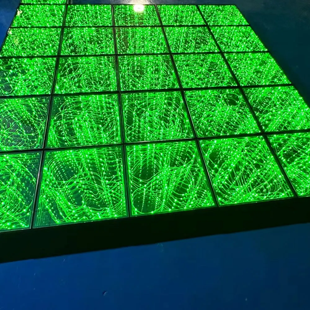 Дистанционное управление RGB Color DMX ночной клуб дискотека T-Stage Dj интерактивное зеркальное стекло бесконечный свет золотой танцпол Свадебный пол