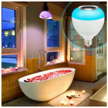 12W Music Smart Bulb E27 Blue-tooth Bulb Light Music Playing Dimmable Speaker Led Bulb with Remote Control