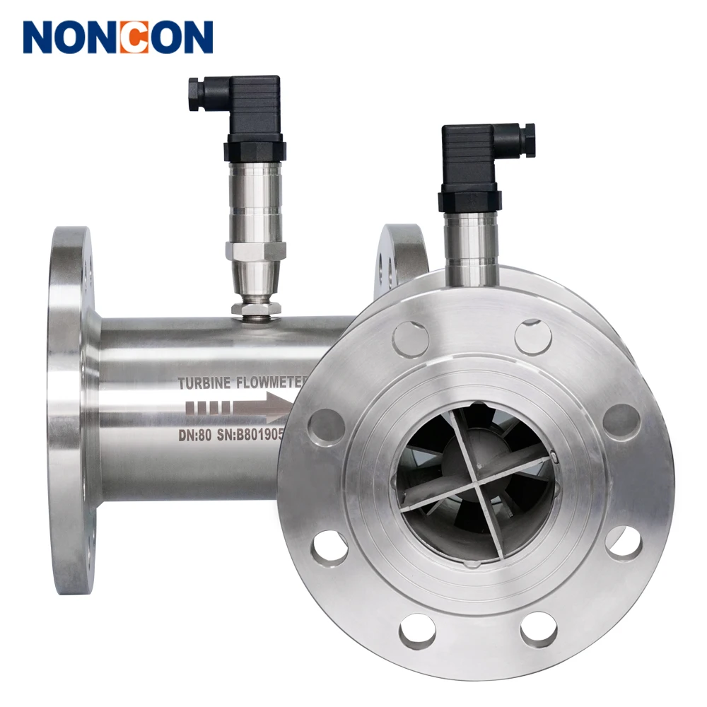 24V DC Liquid Turbine Flowmeter Oil Diesel Gasoline Edible Oil 304SS Stainless Steel water flow meter