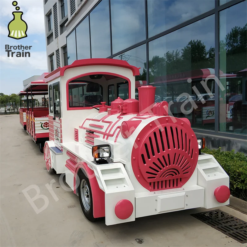 Big Amusement Park Rides Tourist Train Battery Operated Trackless Train Electric Train Large Outdoor Amusement Equipment On Sale