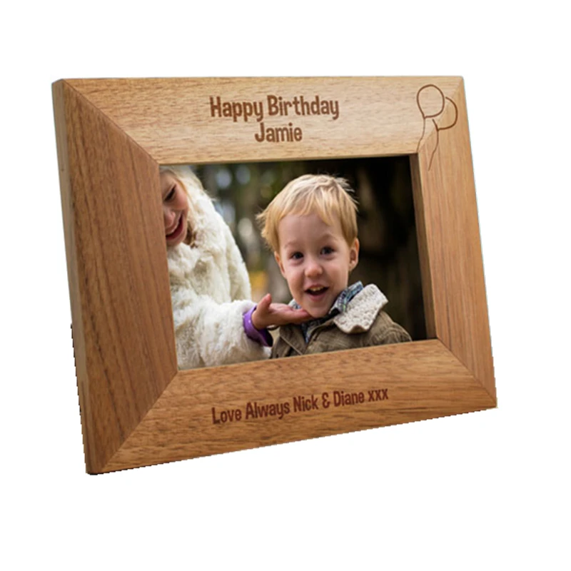 Custom wooden photo frame personalized photo holder any shape/size magnet frame  engraving text pattern for insertable