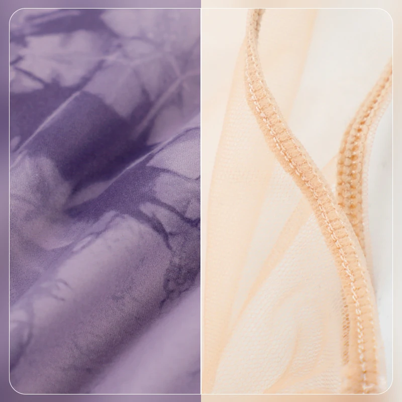 Women Ink Wash Painting Printing Ballet Leotard Adult Mesh Splicing High Elastic Gymnastics Jumpsuit