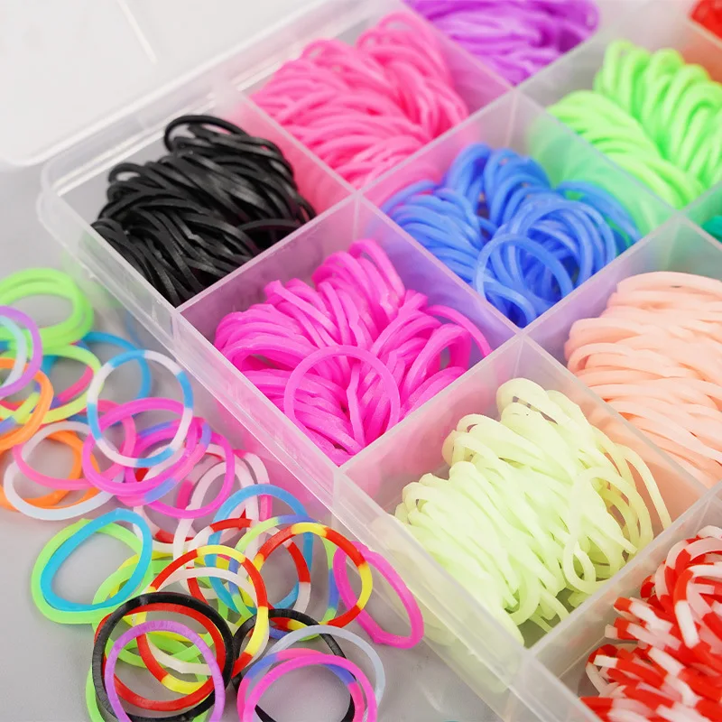 Cheap Wholesale Bracelet Improve Imagination Colored Rubber Band Loom Band Bracelet Making Kit Birthday Gift Girls