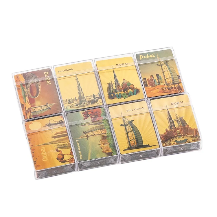 Dubai Atlantis The Palm Hotel Gold Plated Playing Cards With Protector Box Custom PET Plastic Pokers Gold Colour