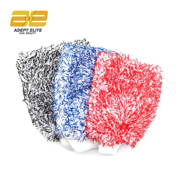 Quick Drying Microfiber Towel 90gram Car Wash Cleaning Mitts Long Haired Microfiber Water Resistant Coral Mitts for Car Cleaning
