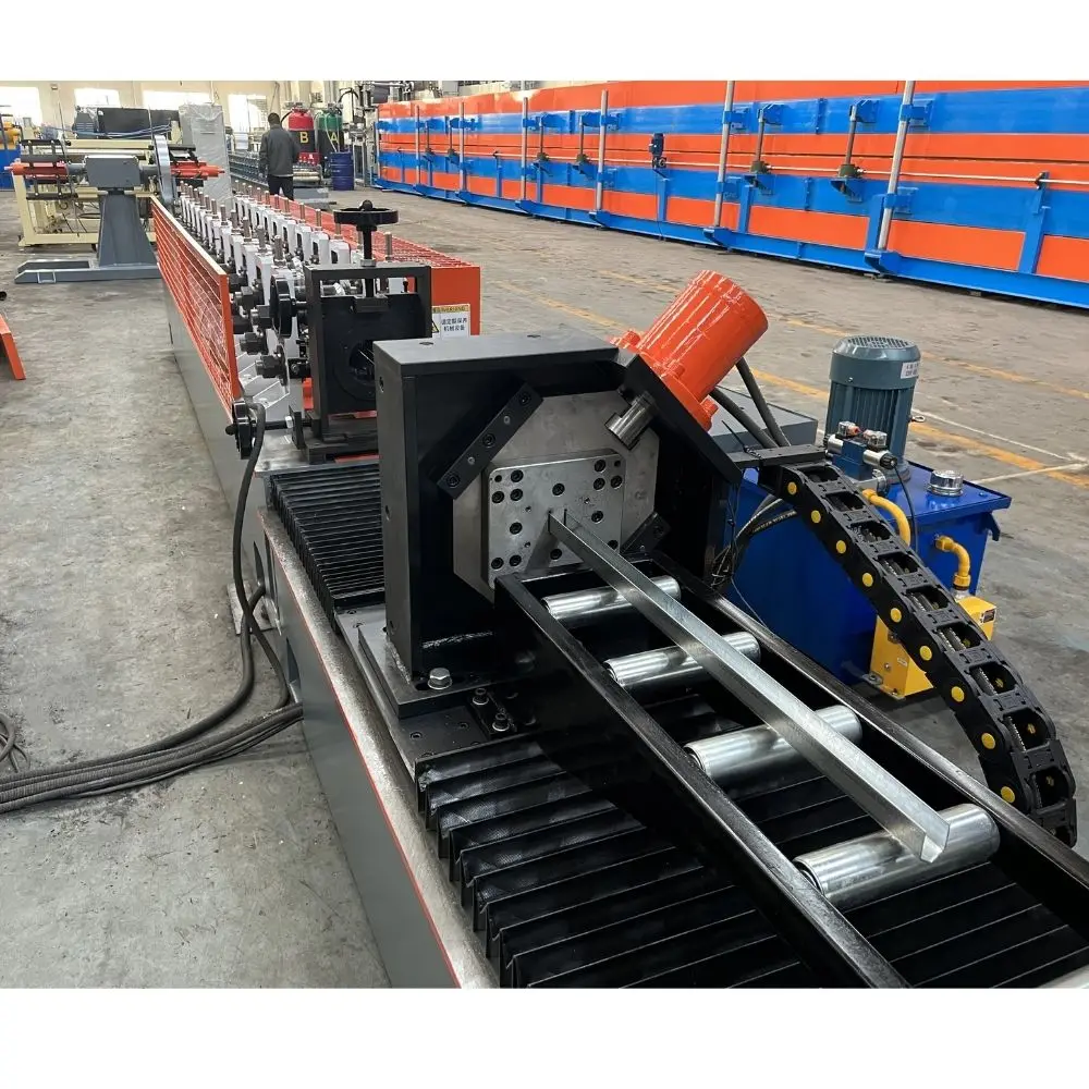 High Speed Warehouse Supermarket Storage System Galvanized Metal Welded Wire Mesh U Support Deck Channel Roll Forming Machine