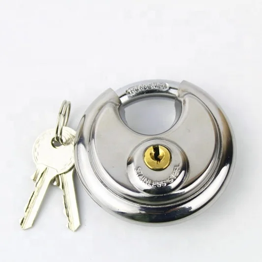
[canyu lock]70MM Stainless Steel Round Lock Warehouse Door Padlock Toolbox Security Disc Locks can make same key 