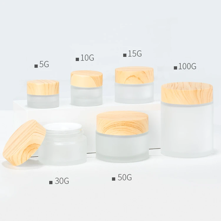 Custom logo 150g 250g 500g amber frosted 50g plastic body butter cosmetic cream jar with bamboo lid