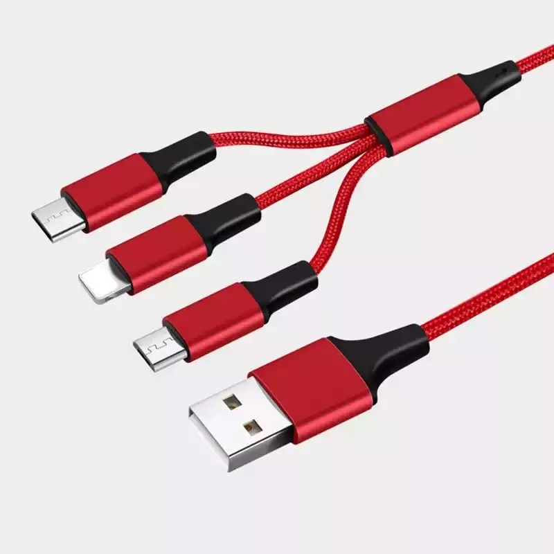 3 в 1 Нейлон Плетеный Multi USB зарядное устройство быстрой зарядки шнур черный цвет cabletolink 2019