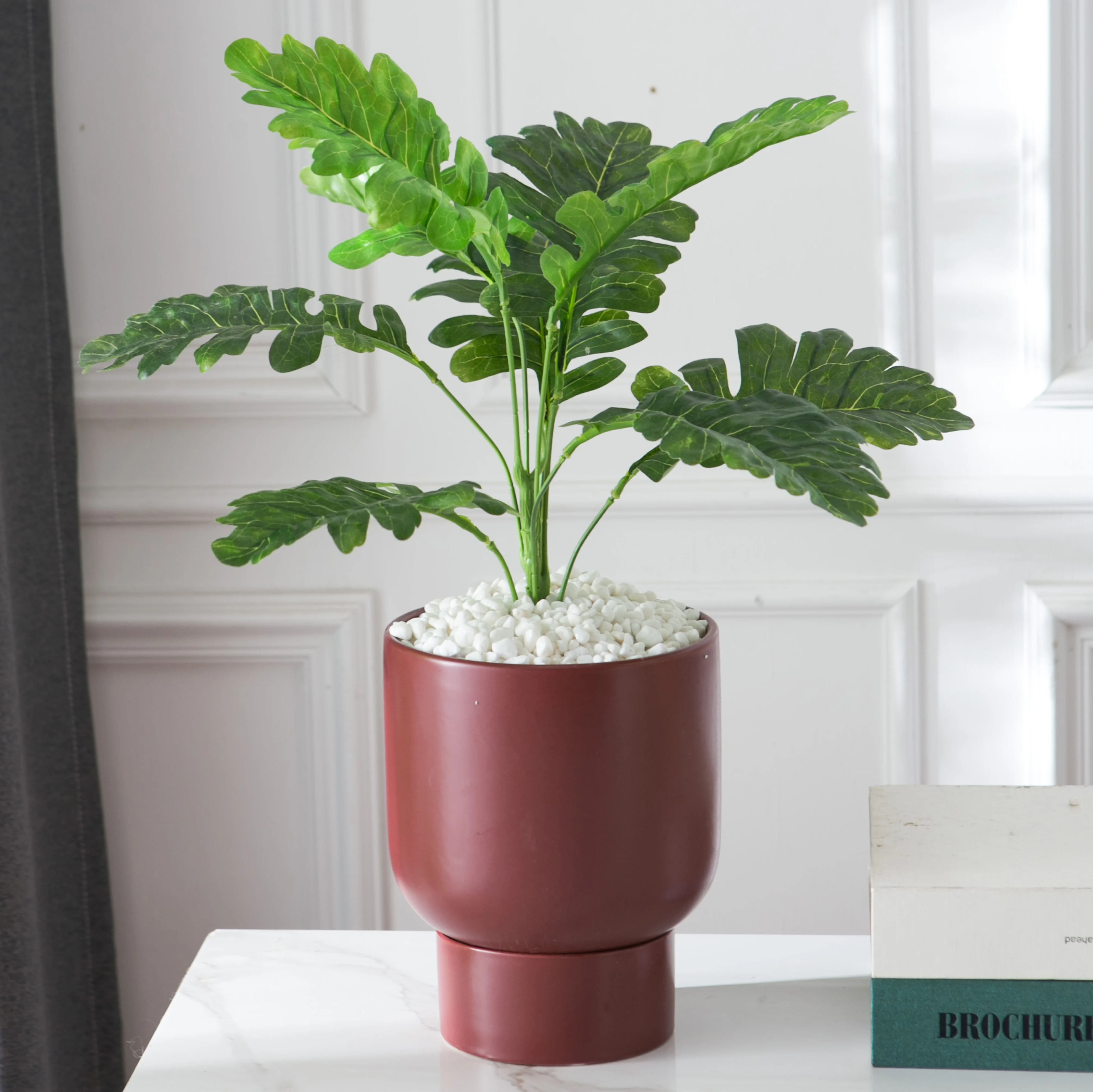 Nordic Style Fashion Indoor Small Bonsai Macaron Ceramic Plant Pots Succulents Pot With Detachable Tray