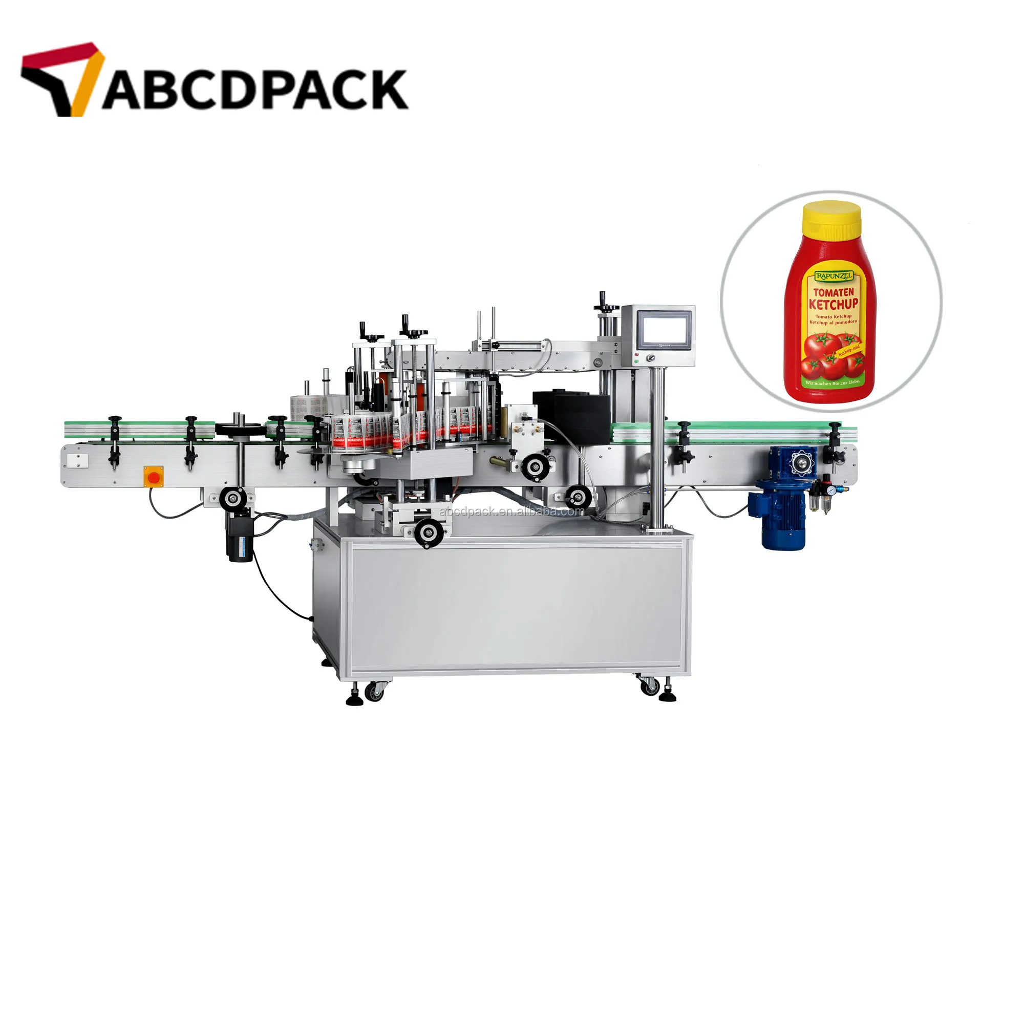 Automatic Glass Wine Bottle Sticker Label Labeling Machines Stick Two Labels