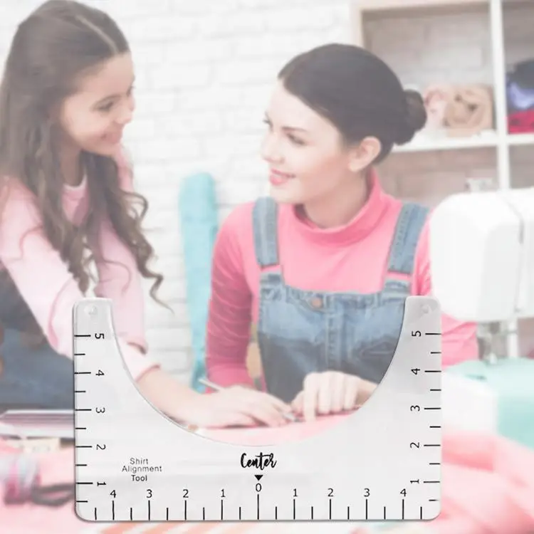 
PVC T-shirt Ruler Guide High-quality Lightweight Calibration Tool Precision Portable Shirt Alignment Tool Sewing Fixed Ruler 