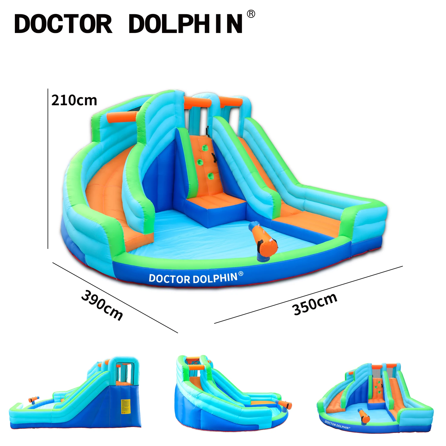 Doctor Dolphin Commercial Double Slide Water Inflatable Jumpers