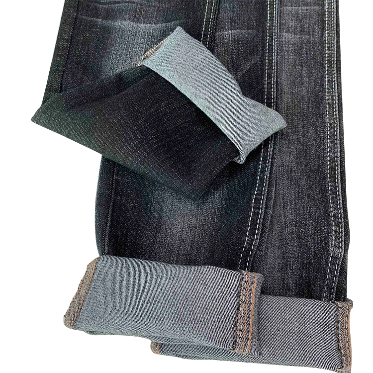 Black 9.8oz Egypt Popular Cotton Stretch Jeans Denim Fabric Stock Lot