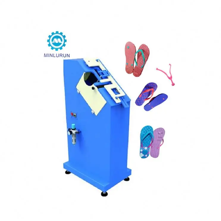 Small Slippers Production Line EVA PU Rubber Flip Flops Making PVC Strap Attaching Fixing Machine