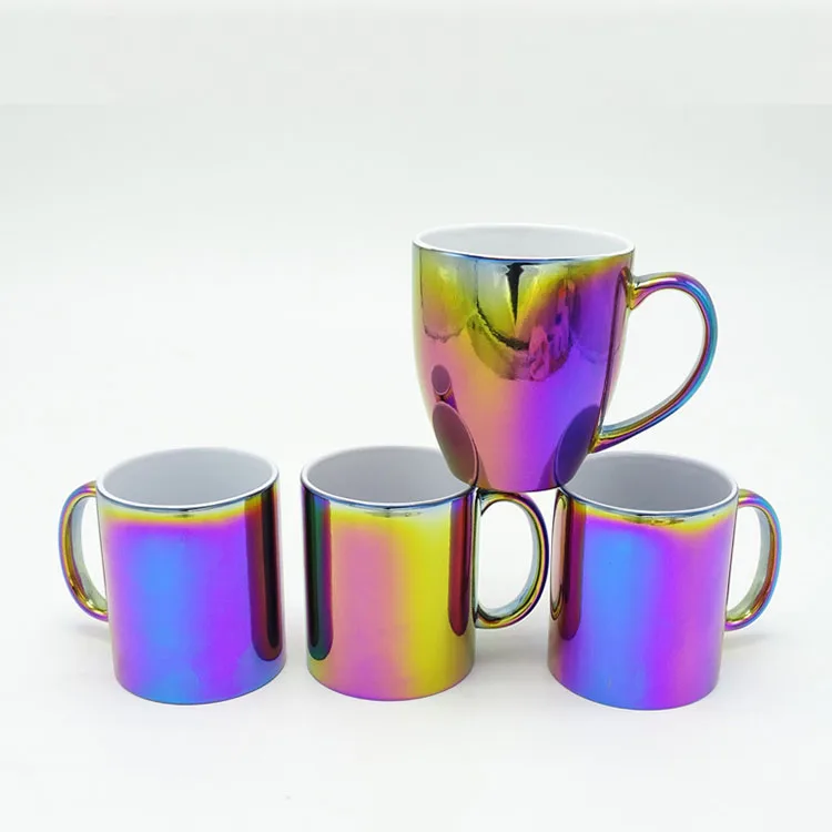 Hot Sell Cocopool Hunan Li-Ling Manufacturer  Wholesale 11oz New Bone China Electroplating Straight Coffee Mug Gift