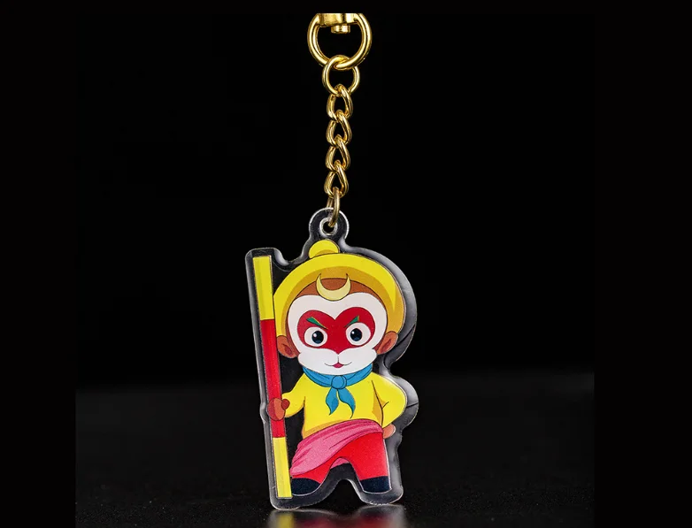 Customized Logo And Shape Personalized Manufacture Glitter Cute Anime Characters Acrylic Car Key Chain