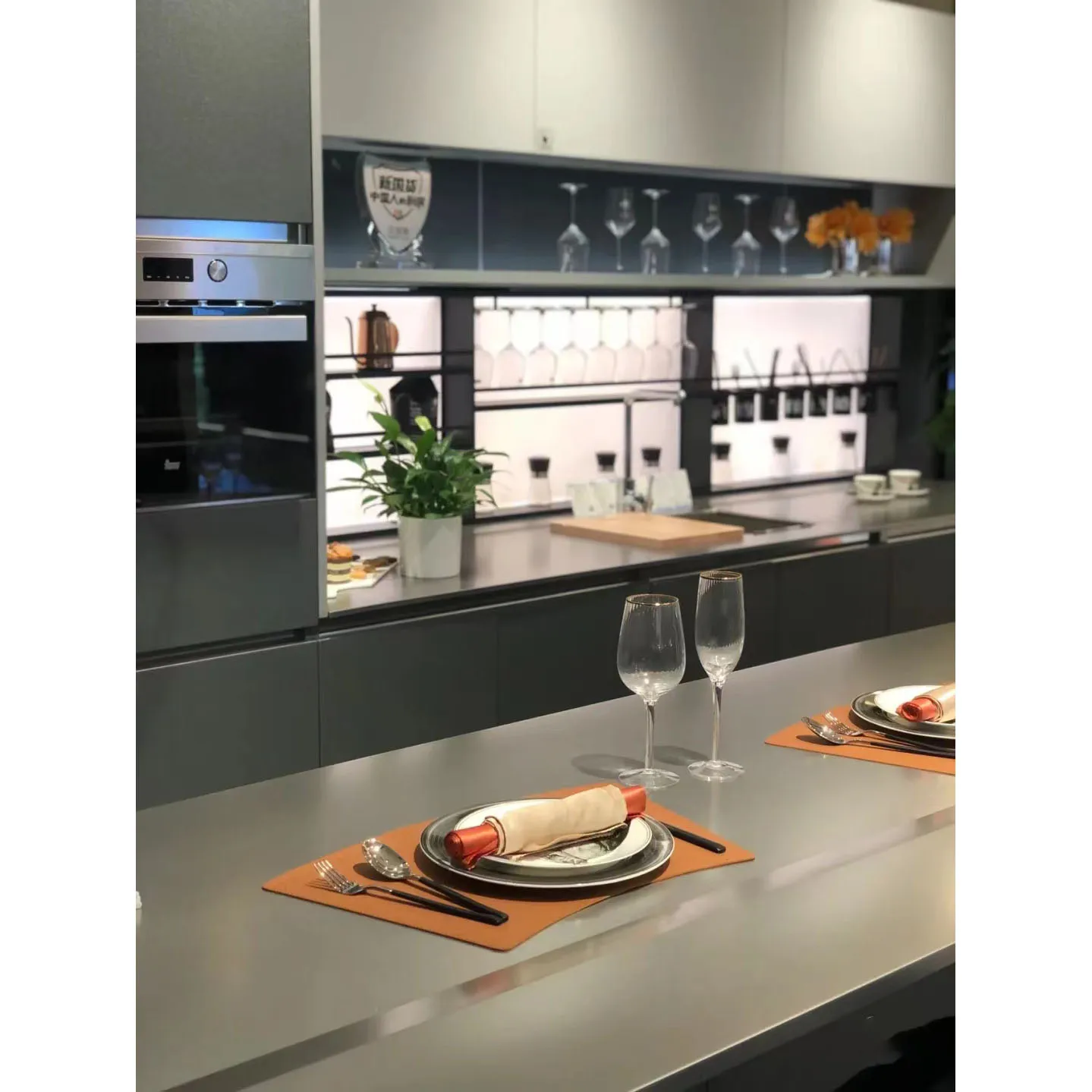 Customized Luxury Outdoor Plywood Kitchen Cabinets With Gas Stove And BBQ Grill