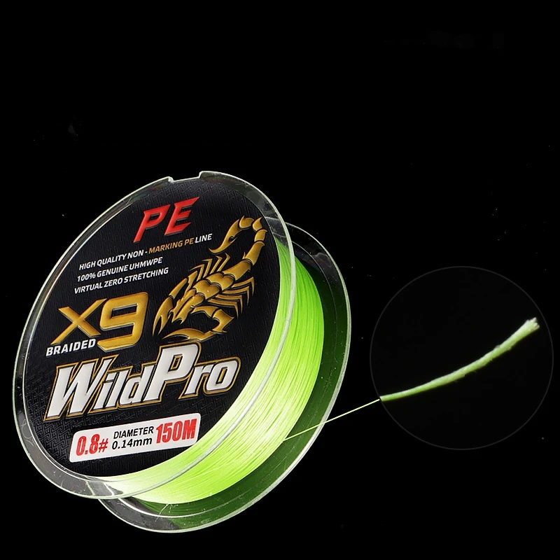 Hot Sale 9 Strands Braided Pe High Strength Bite Prevention Fishing Line Super Power Braided Fishing Line