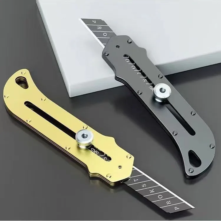 Factory Wholesale Heavy Duty All-Steel DIY Art Paper Knife Large Stainless Steel Blade with Safety Features Box Included