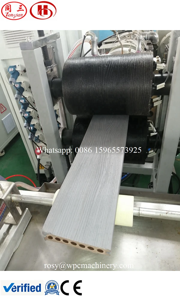 plastic extruder Tongsan CE certificated wood polymer composite extrusion machine list of equipment making WPC decking profile extruder