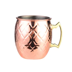Walcold Hot Sell Stainless Steel 16oz Moscow 100% Solid Plated Drinking Hammered Cup Coffee Beer Mule Copper Mug