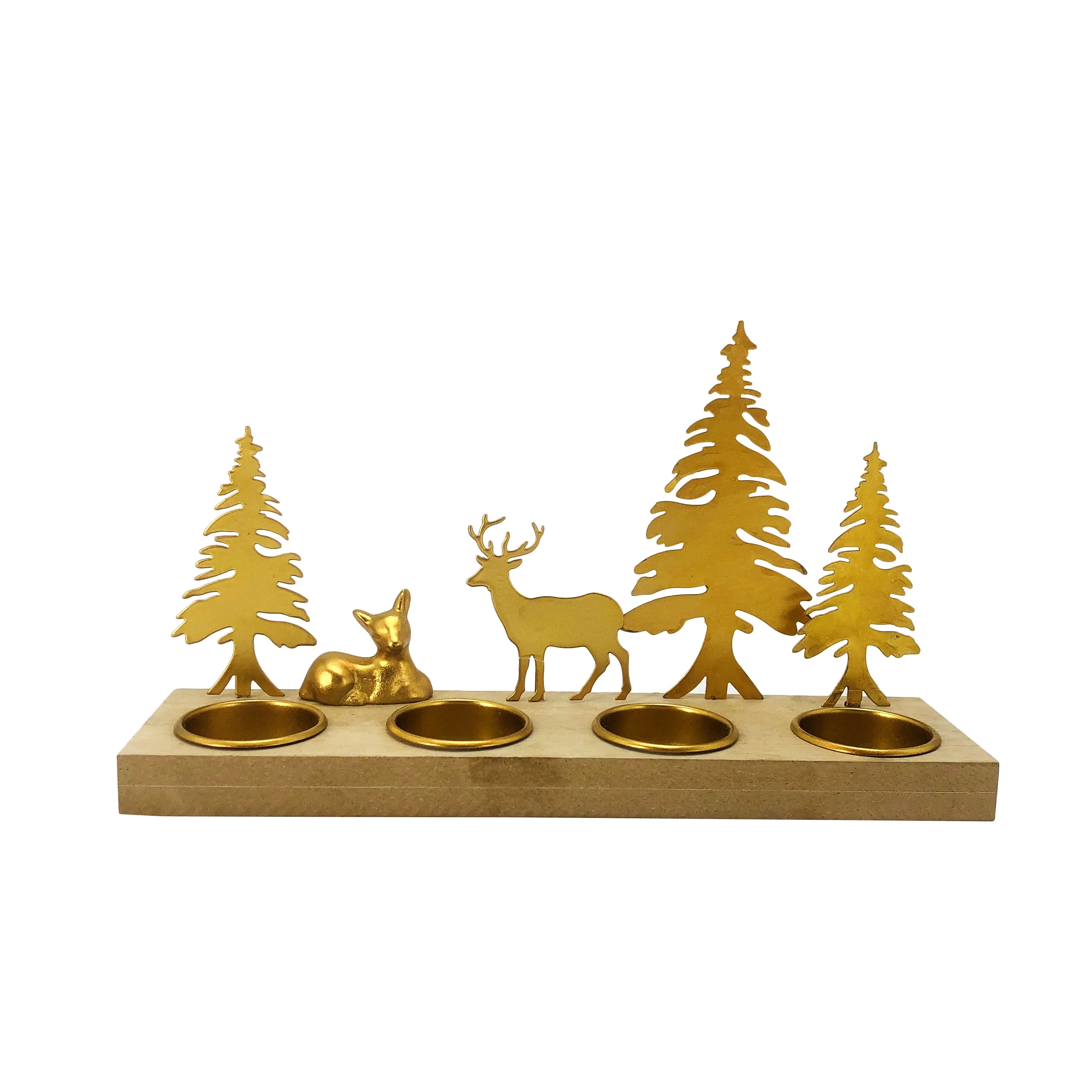 Wholesale Christmas Table Decorative Handmade Gold Wedding Candle Holder Luxury Metal Candlestick