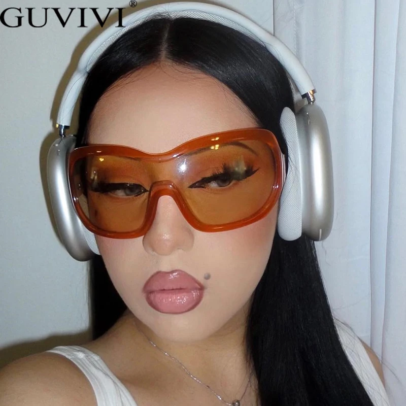 New One Piece Sunglasses Women Men UV400 Punk Irregular Mask Sun Glasses Luxury Brand Designer Wrap Around Oversized Sunglasses