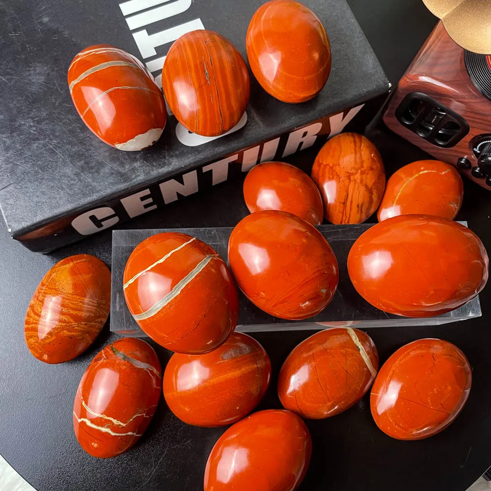 Hot Selling Natural Red Jade Healing Stone Red Jasper Palm Stone For Home Decoration Or Gift
