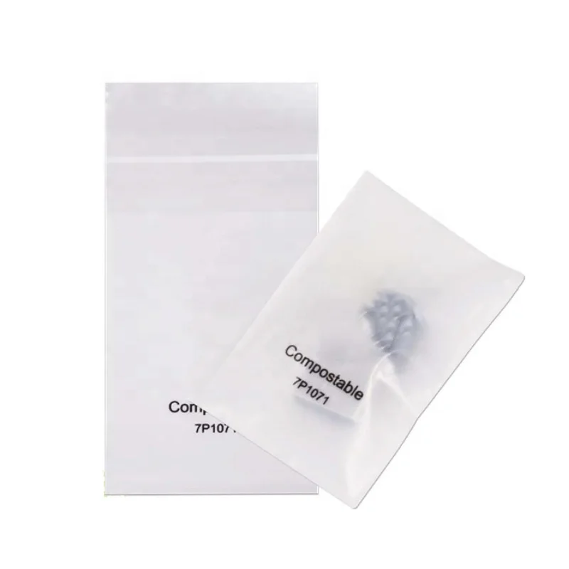 small biodegradable compost plastic bags eco friendly PLA corn starch self adhesive packaging compostable bags