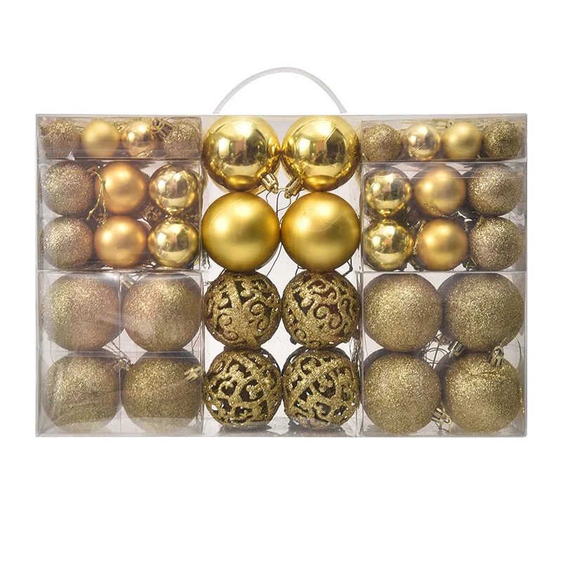 Hot Selling 100pcs  in Stock Christmas Tree Decoration Shopping Mall Ball Ornaments Plastic Shatterproof Christmas Balls