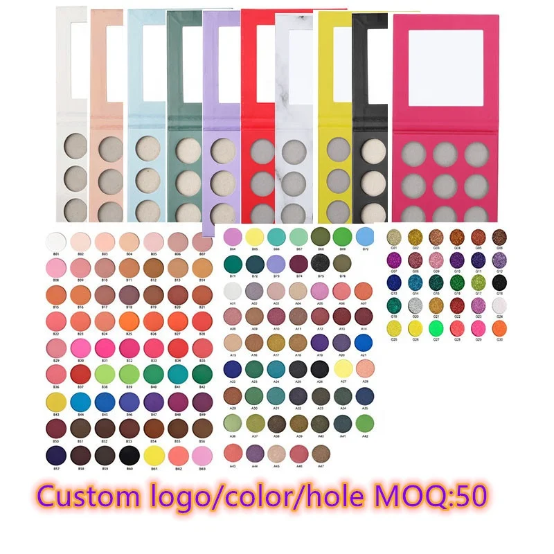 OMG design custom logo private label magnetic eyeshadow palette diy make your own eyeshadow palette