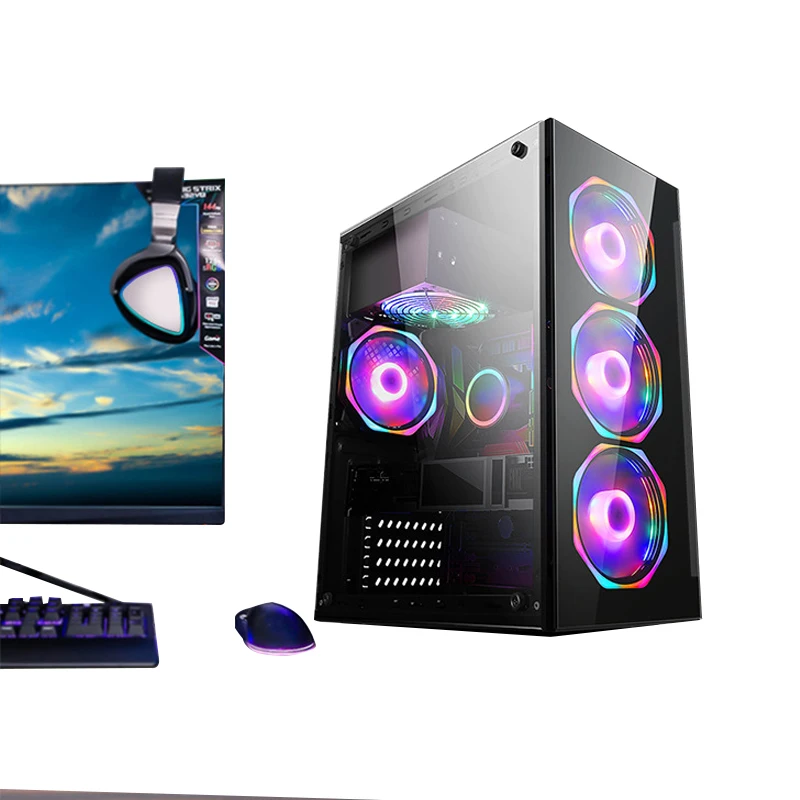 Hot Sale Computer Gaming Case For Desktop Glass Panel ATX/M-ATX USB3.0 PC Case