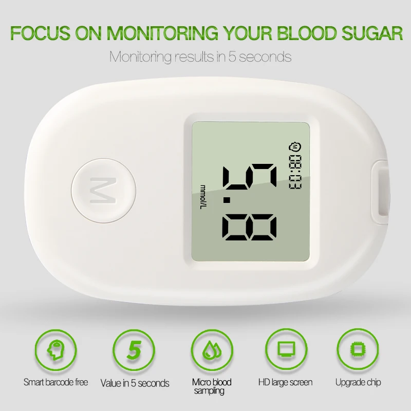 Portable Blood Glucose Meter Home Use Blood Sugar Tester Machine Household Digital Glucose Meter with Test Strip