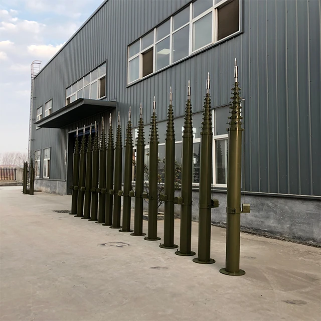 10m Mobile Telescopic Mast Tower Antenna Tower Mast Lighting Tower On The Ground Or Vehicle