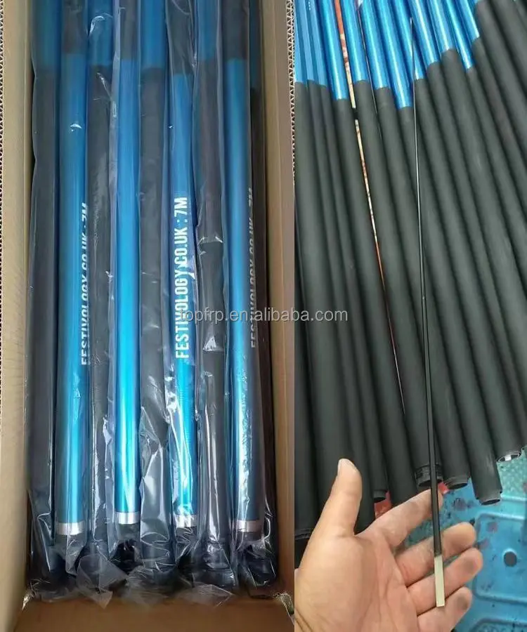 Knife Teardrop Shape Full Fiber Glass Beach Flag Pole Telescopic Flagpole