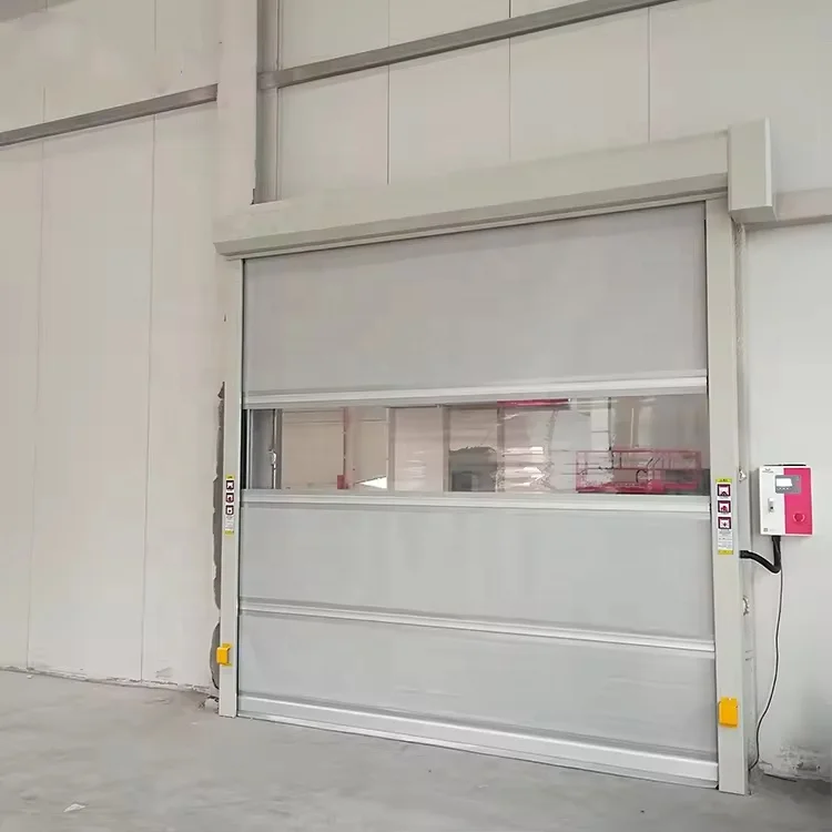 Auto Closing 304 Stainless Steel Frame Pvc Curtain Fast Roll Up Rapid High Speed Door Using In Pharmaceutical Factory