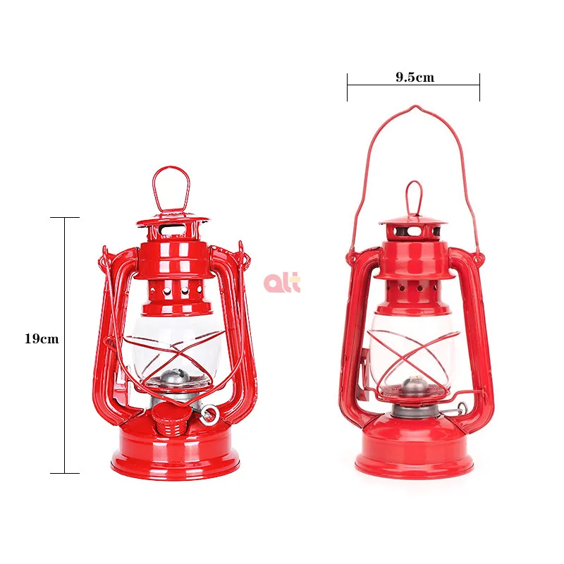 iron oil burning lantern/factory vintage kerosene lamp/tent outdoor camping light red