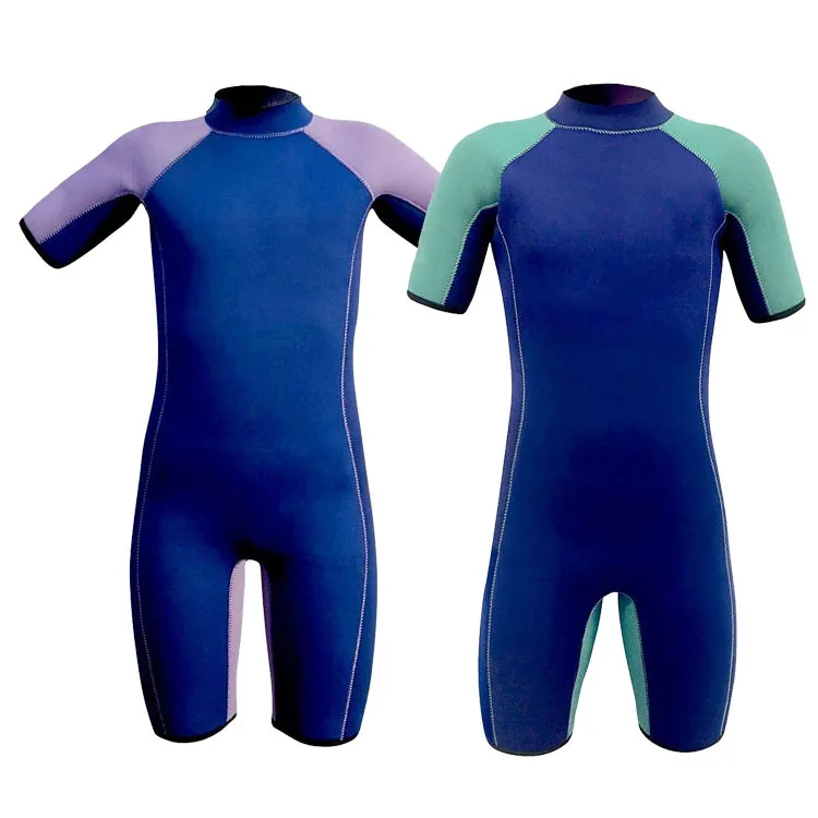 Customized Short Sleeve Children Zip Swimming Wet Suits 5Mm Neoprene Diving Surfing One Piece Kids Wetsuit
