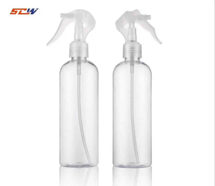 300ml Round Shoulder Plastic Pet White Mouse Hand Button Spray Bottle
