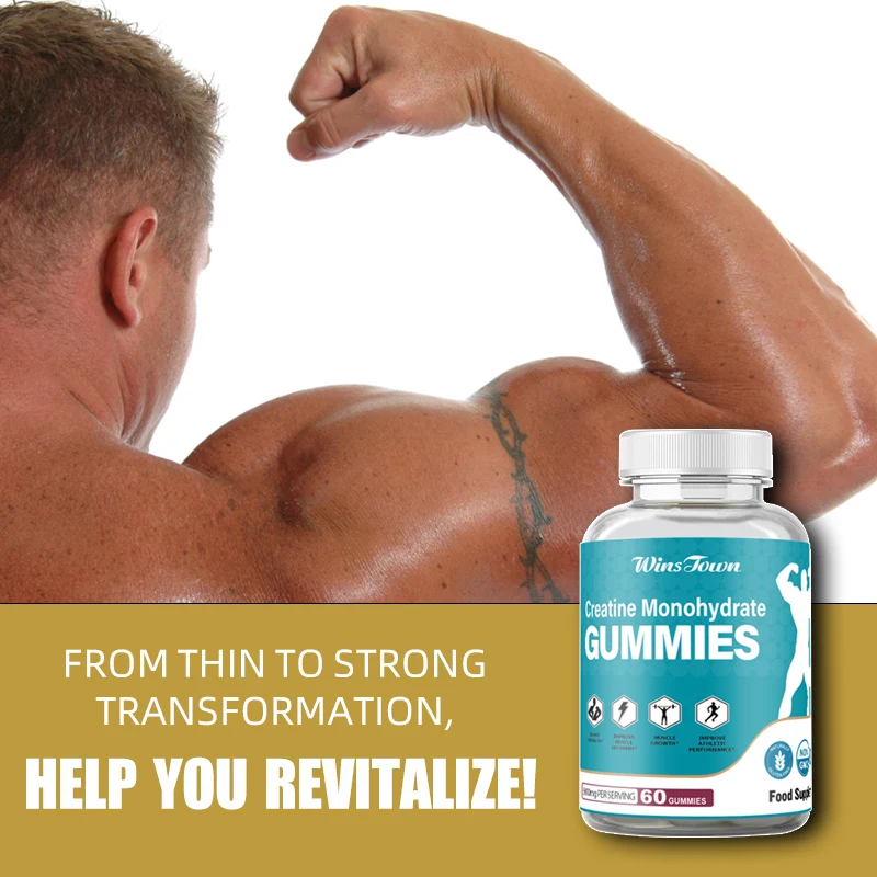 Winstown Candy Creatine Gummies immune booster weight gain gummy help revitalize manufacturing OEM creatine monohydrate gummies