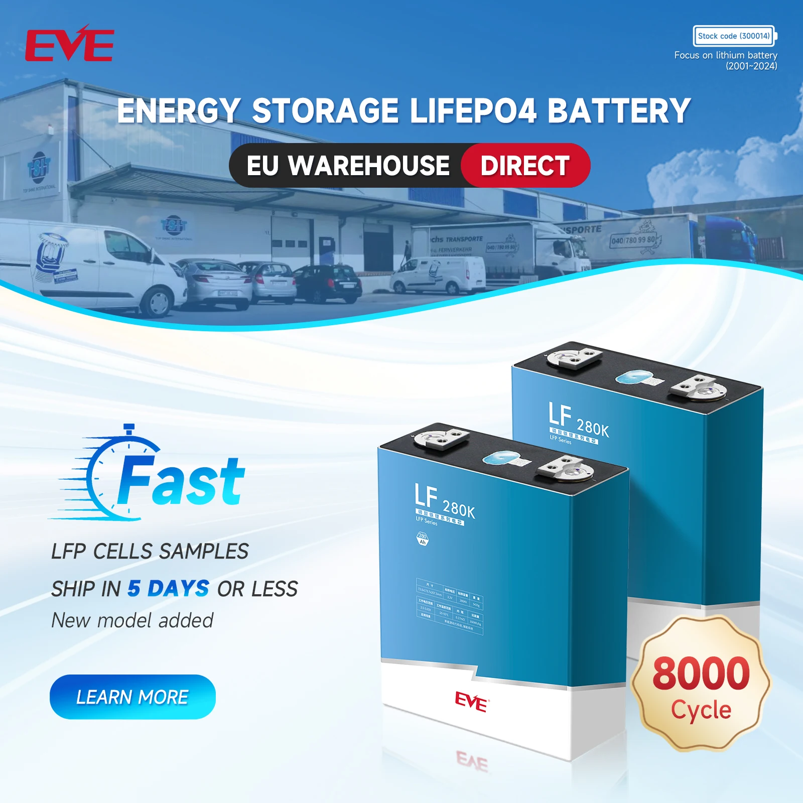 EVE LF280K солнечная батарея Lifepo4 с 8000 циклом 3 2 В 280 А/ч lifepo4 для электрических