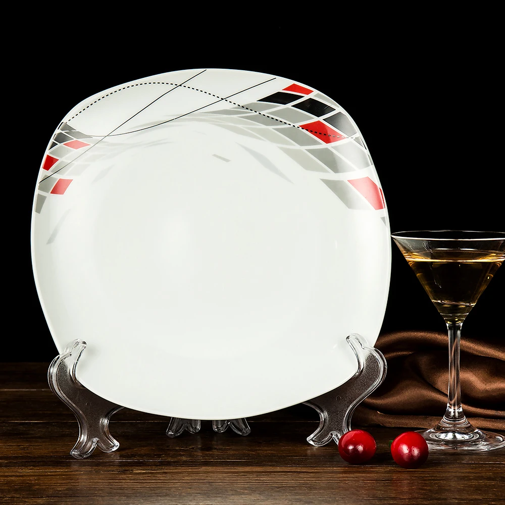 Factory Wholesale Square Ceramic Dinnerware Set Modern Design Dish Set Household Porcelain Tableware