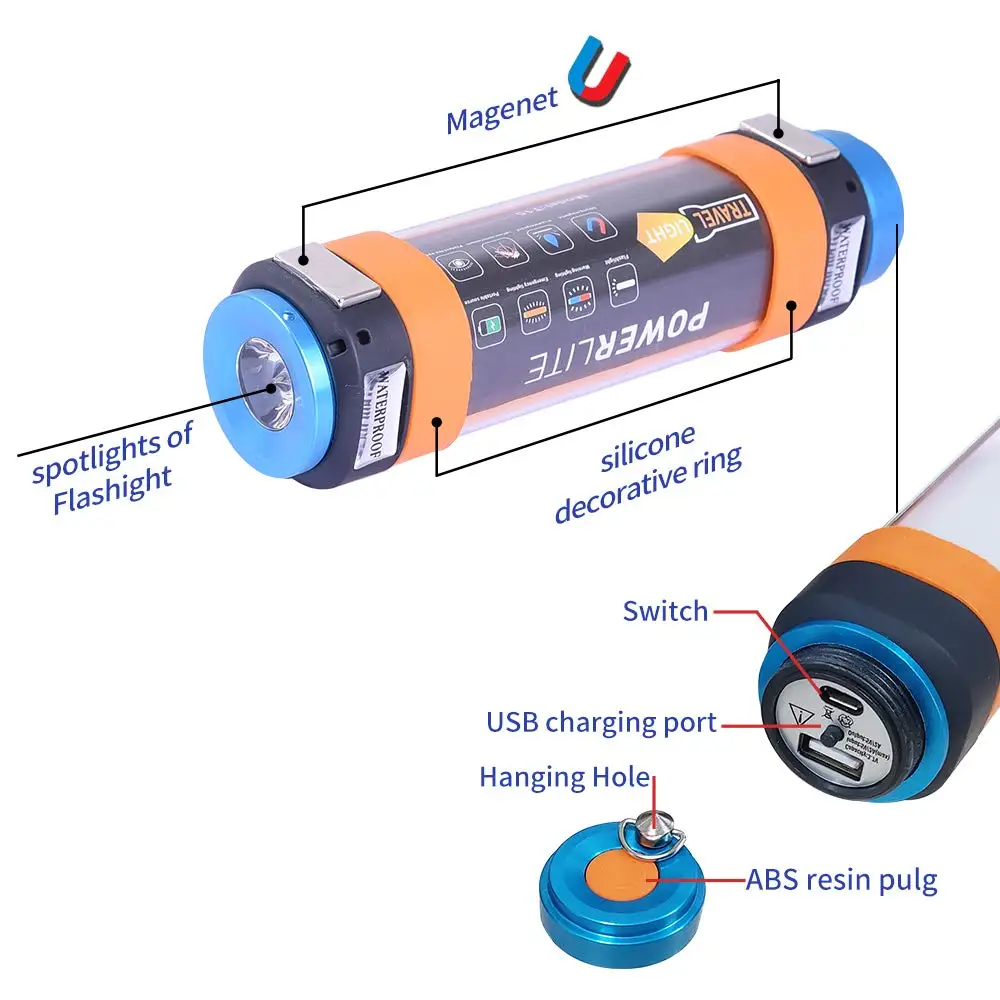 Best price outdoor usb waterproof portable camping light led rechargeable torch flashlight
