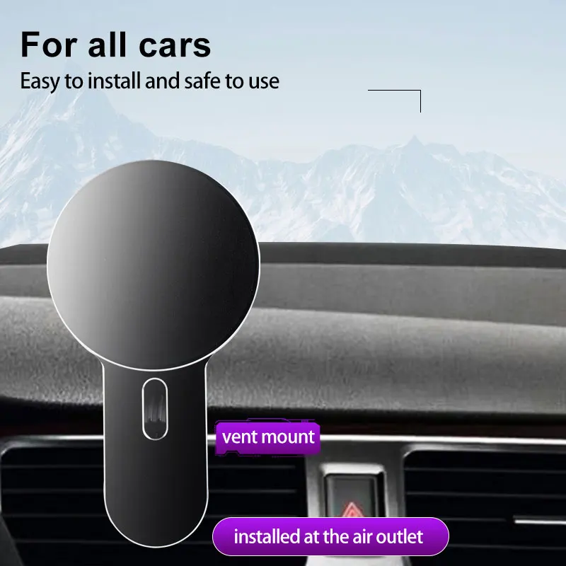 Universal aluminum alloy metal magnetic Type Mobile Air Vent mount Clip Stand Magnetic Holder Car Phone holder