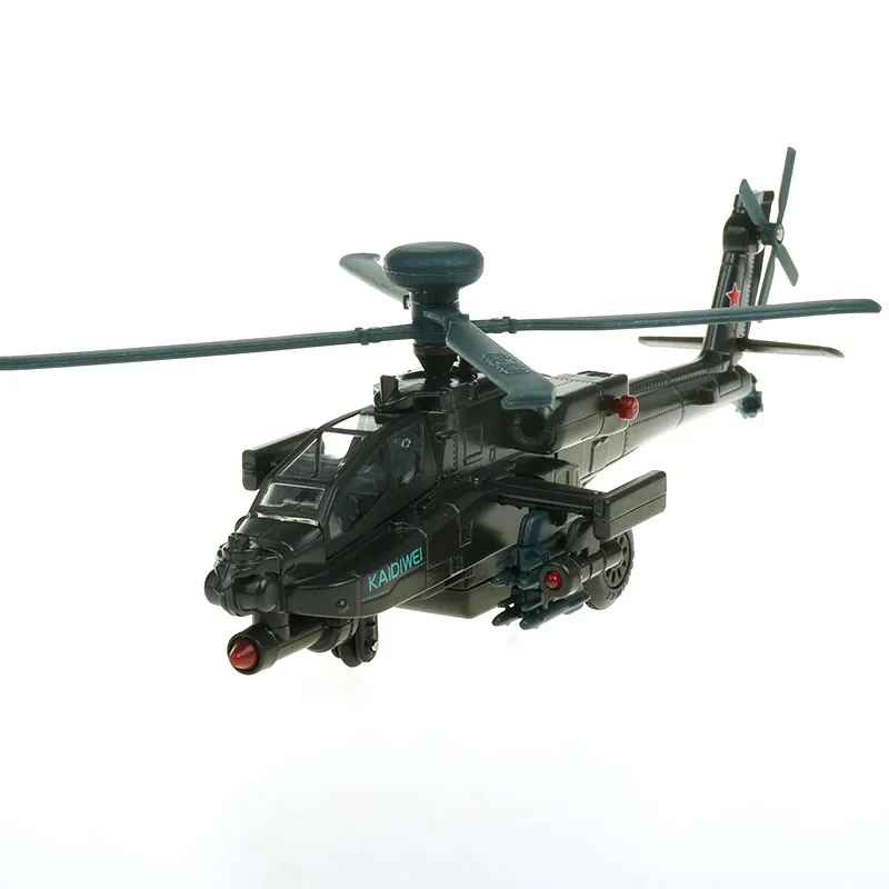 High Quality 1:64 KDW Apache Airplane Helicopter 685052 Alloy Model in Gift Box with Sound and Light Diecast