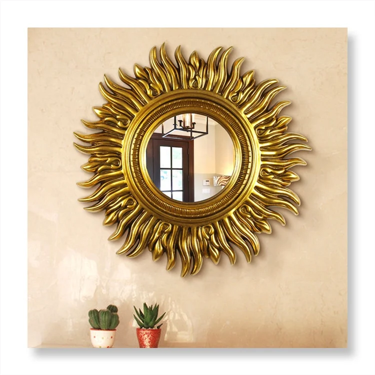 Wall decorative sun shaped mirror for porch bathroom