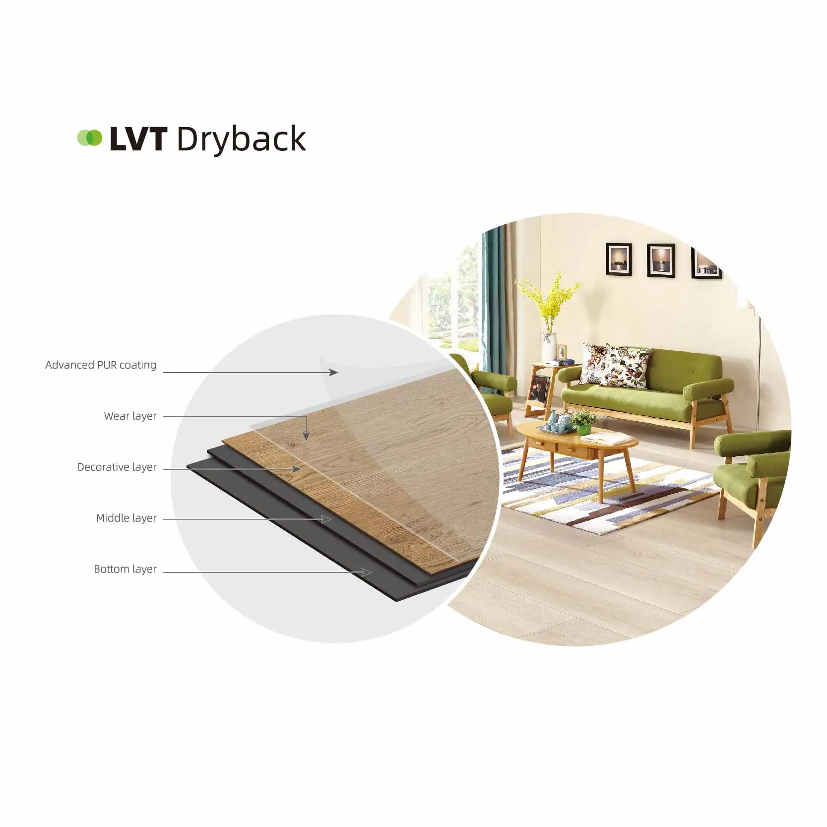 Luxury Office Vinyl Flooring Flexible Light Weight PVC Floor Dryback Plank LVT Glue Down Non Slip Vinyl Plank