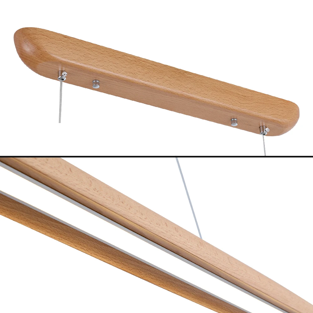 Wooden LED Pendant Light for Sale Linear Kitchen Island Lights Indoor Wood Hanging Light Lamp CE SAA RCM Certified